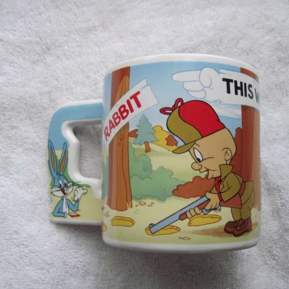 1988 Looney Tunes Story Telling Mug Bugs Bunny Character Handle Applause Warner - Picture 3 of 4